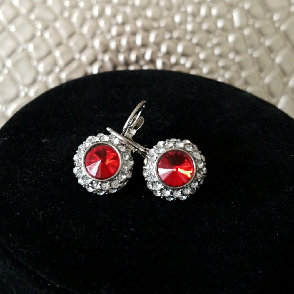 Ruby Crystal Earrings